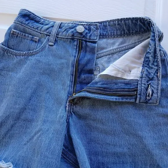 Hollister Ultra High-Rise 90s Short 00 W24 med wash denim jorts cutoff jeans - Picture 4 of 13